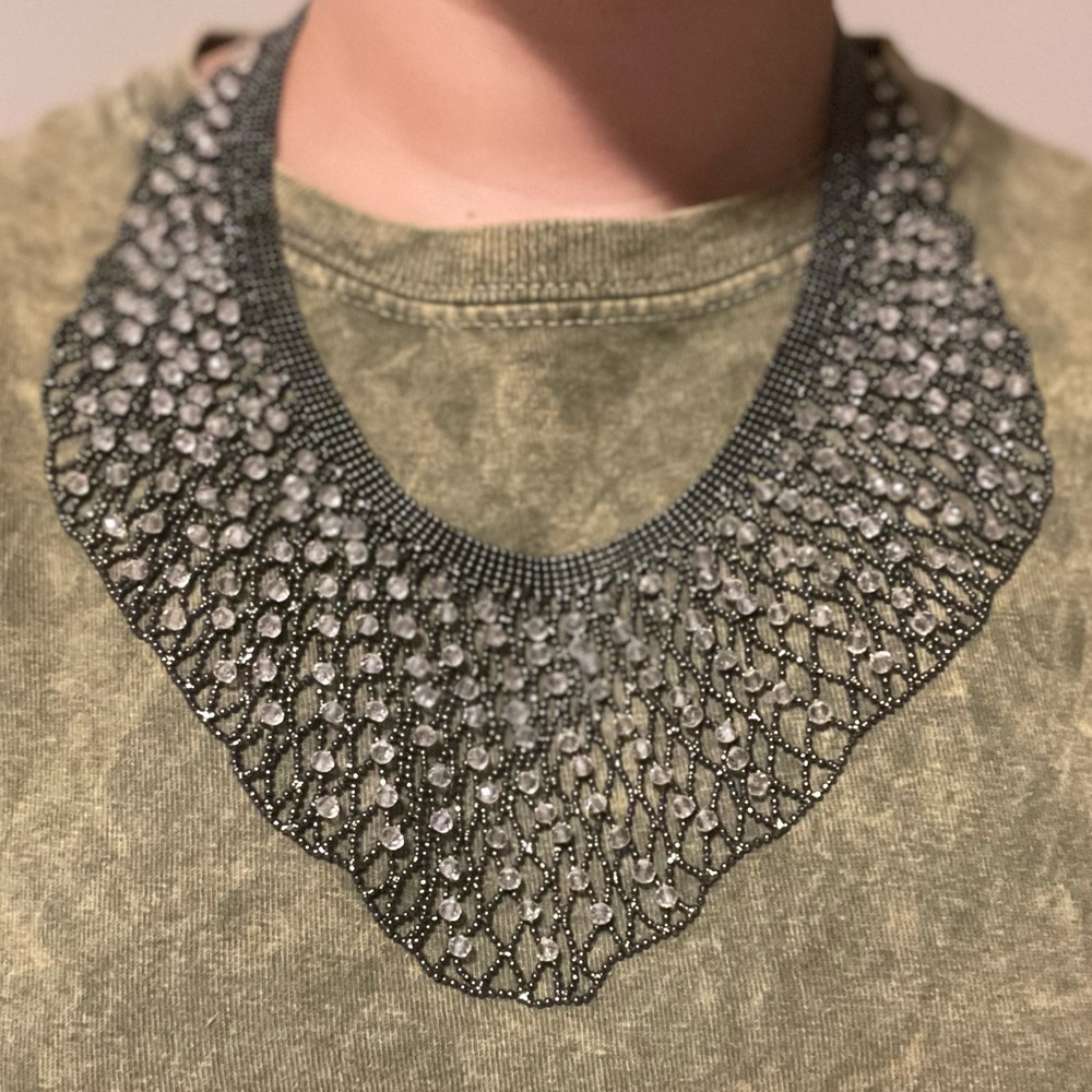 Banana Republic lace bib necklace